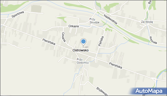 Ostrowsko gmina Nowy Targ, Ostrowsko, mapa Ostrowsko gmina Nowy Targ