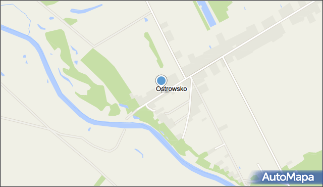 Ostrowsko gmina Uniejów, Ostrowsko, mapa Ostrowsko gmina Uniejów