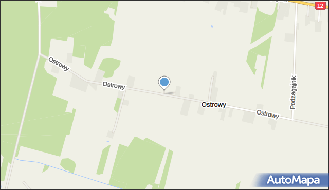 Ostrowy gmina Zwoleń, Ostrowy, mapa Ostrowy gmina Zwoleń