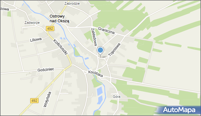 Ostrowy nad Okszą, Ostrowy nad Okszą, mapa Ostrowy nad Okszą