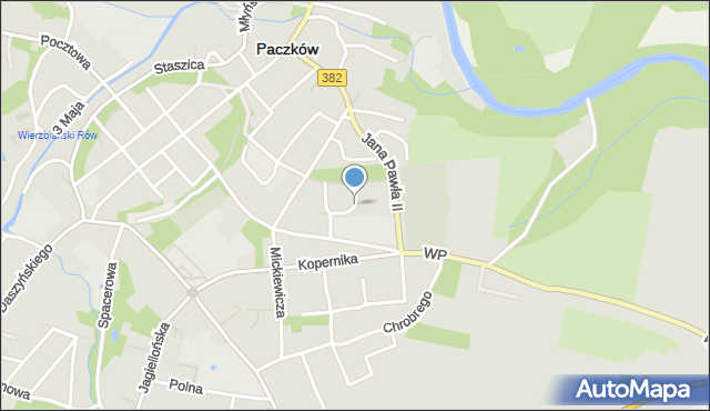 Paczków powiat nyski, Osiedle Chopina Fryderyka, mapa Paczków powiat nyski