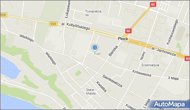 Płock, Ostatnia, mapa Płock