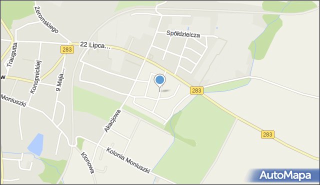 Podbrzezie Dolne, Osiedle Pod Lasem, mapa Podbrzezie Dolne