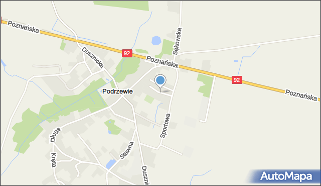 Podrzewie, Osiedlowa, mapa Podrzewie