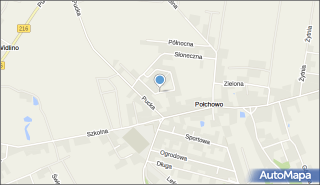 Połchowo gmina Puck, Osiedlowa, mapa Połchowo gmina Puck
