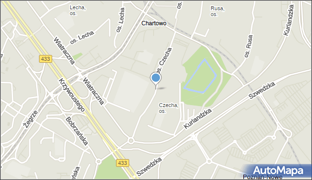 Poznań, Osiedle Czecha, mapa Poznania