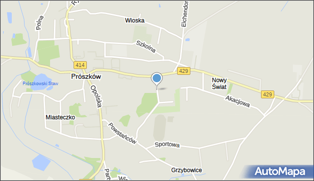 Prószków, Osiedle Leśne, mapa Prószków