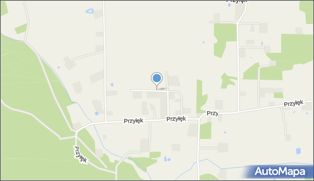 Przyłęk gmina Nowy Tomyśl, Osiedle św. Huberta, mapa Przyłęk gmina Nowy Tomyśl