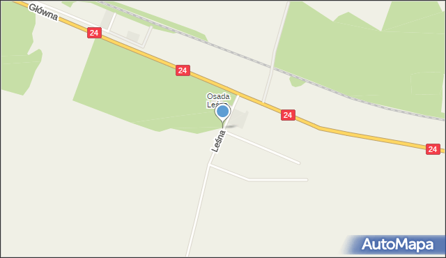 Przytoczna, Osada Leśna, mapa Przytoczna