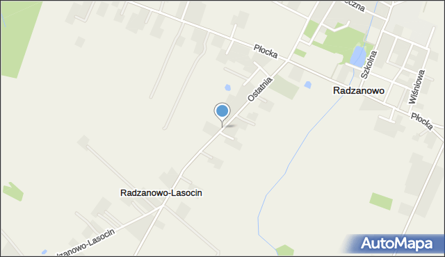 Radzanowo, Ostatnia, mapa Radzanowo