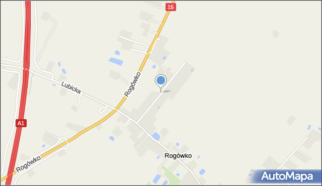 Rogówko gmina Lubicz, Osiedlowa, mapa Rogówko gmina Lubicz