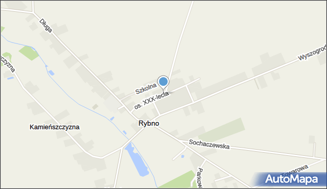 Rybno powiat sochaczewski, Osiedle XXX-lecia, mapa Rybno powiat sochaczewski