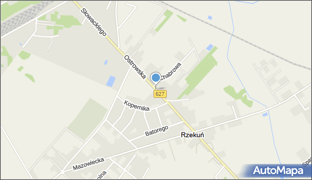 Rzekuń, Ostrowska, mapa Rzekuń