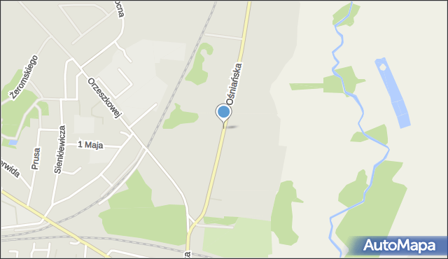 Rzepin, Ośniańska, mapa Rzepin