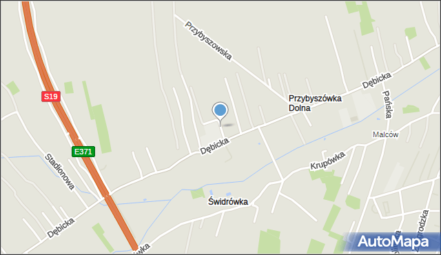 Rzeszów, Oświatowa, mapa Rzeszów