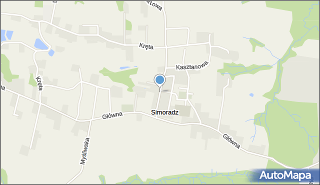 Simoradz, Osiedle, mapa Simoradz