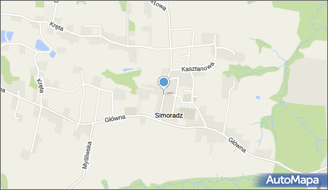 Simoradz, Osiedle, mapa Simoradz