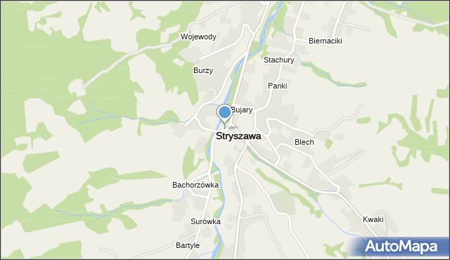 Stryszawa, Osiedle Bartyle, mapa Stryszawa
