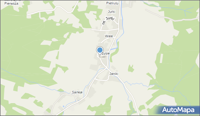 Stryszawa, Osiedle Krzysie, mapa Stryszawa