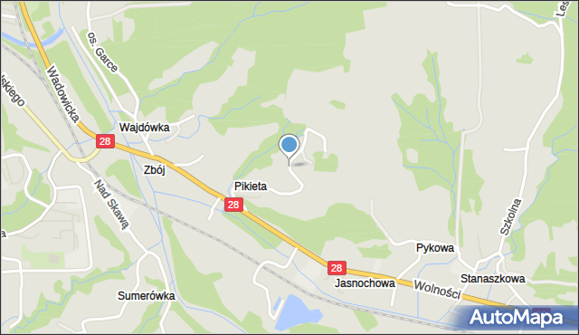 Sucha Beskidzka, Osiedle Pikieta, mapa Sucha Beskidzka
