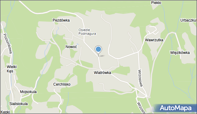 Szczyrk, Osiedle Podmagura, mapa Szczyrk