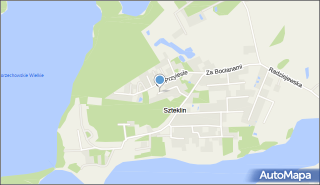 Szteklin, Osiedle Przylesie, mapa Szteklin