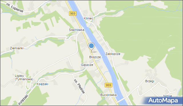 Tylmanowa, Osiedle Bliszcze, mapa Tylmanowa