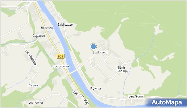 Tylmanowa, Osiedle Brzegi, mapa Tylmanowa