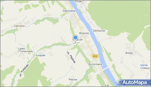 Tylmanowa, Osiedle Gąszcze, mapa Tylmanowa