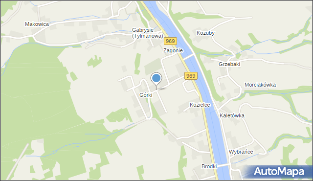 Tylmanowa, Osiedle Górki, mapa Tylmanowa