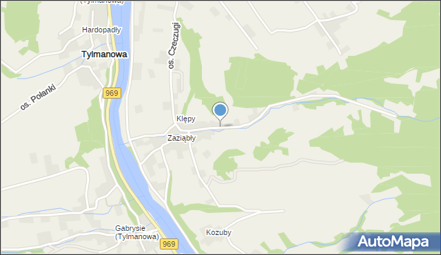 Tylmanowa, Osiedle Klępy, mapa Tylmanowa