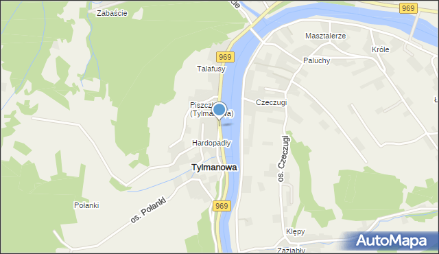 Tylmanowa, Osiedle Piszczki, mapa Tylmanowa