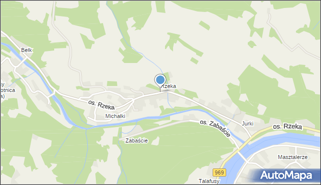 Tylmanowa, Osiedle Rzeka, mapa Tylmanowa