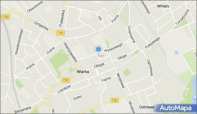 Warka, Osiedle Wysockiego Piotra, mapa Warka