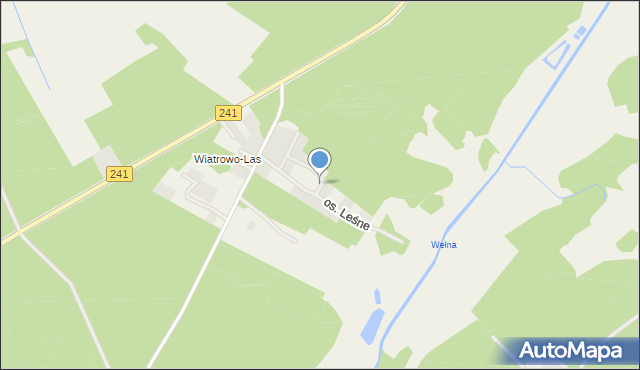 Wiatrowo gmina Wągrowiec, Osiedle Leśne, mapa Wiatrowo gmina Wągrowiec