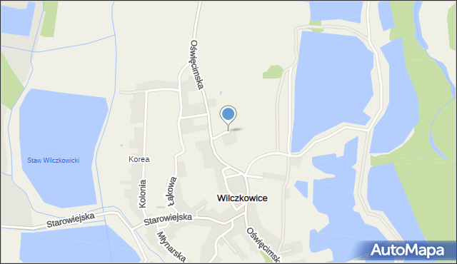 Wilczkowice gmina Brzeszcze, Oświęcimska, mapa Wilczkowice gmina Brzeszcze