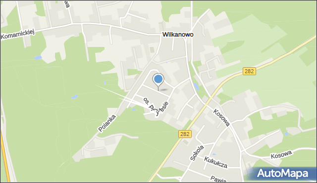 Wilkanowo gmina Świdnica, Osiedle Przylesie, mapa Wilkanowo gmina Świdnica