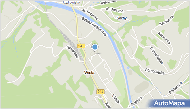 Wisła, Osiedle XXV Lecia, mapa Wisła