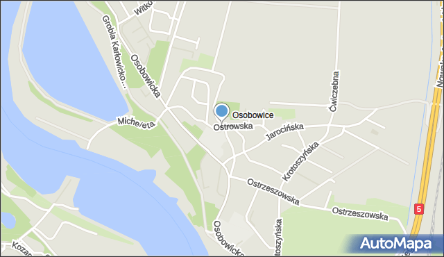 Wrocław, Ostrowska, mapa Wrocławia