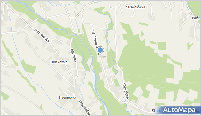 Zagórnik gmina Andrychów, Osiedle Hulakówka, mapa Zagórnik gmina Andrychów