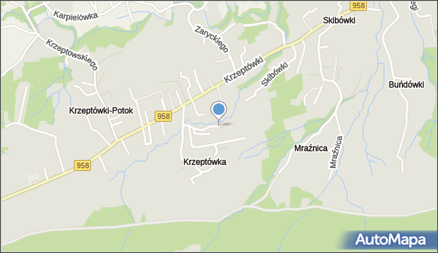 Zakopane, Osiedle Krzeptówki, mapa Zakopanego