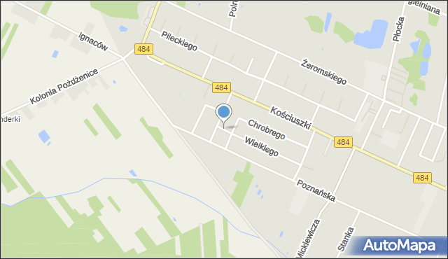 Zelów, Osiedle Piastów, mapa Zelów