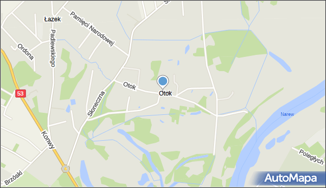 Ostrołęka, Otok, mapa Ostrołęka