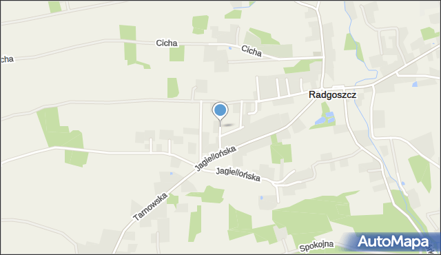 Radgoszcz powiat dąbrowski, Otfinowskiego Józefa, mapa Radgoszcz powiat dąbrowski