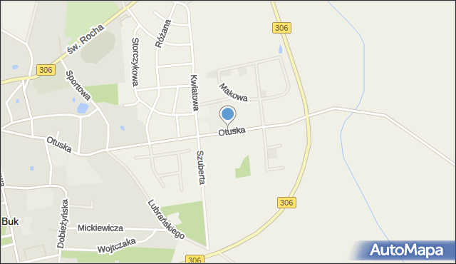 Wielka Wieś gmina Buk, Otuska, mapa Wielka Wieś gmina Buk
