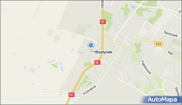 Bisztynek, Owcza, mapa Bisztynek