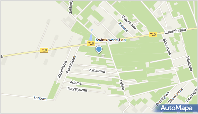 Kwiatkowice-Las, Owocowa, mapa Kwiatkowice-Las