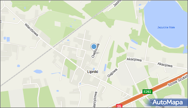 Lipniki gmina Białe Błota, Owocowa, mapa Lipniki gmina Białe Błota