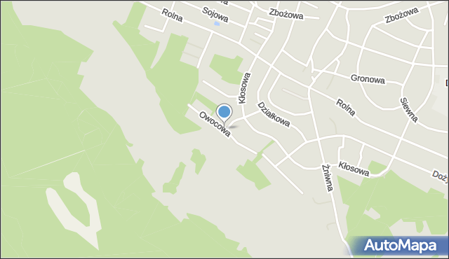 Olsztyn, Owocowa, mapa Olsztyna