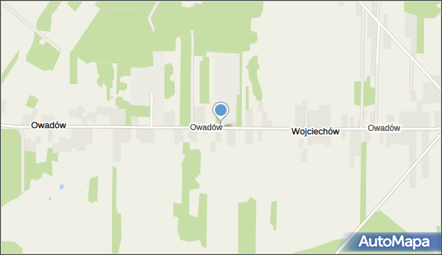 Owadów gmina Jastrzębia, Owadów, mapa Owadów gmina Jastrzębia